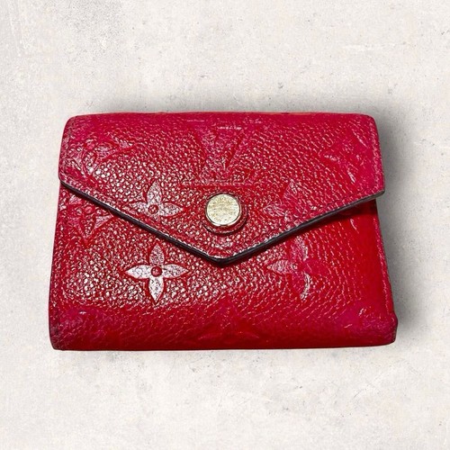 Louis Vuitton Empreinte Portefeuille Trifold Wallet Red Compact Used From Japan