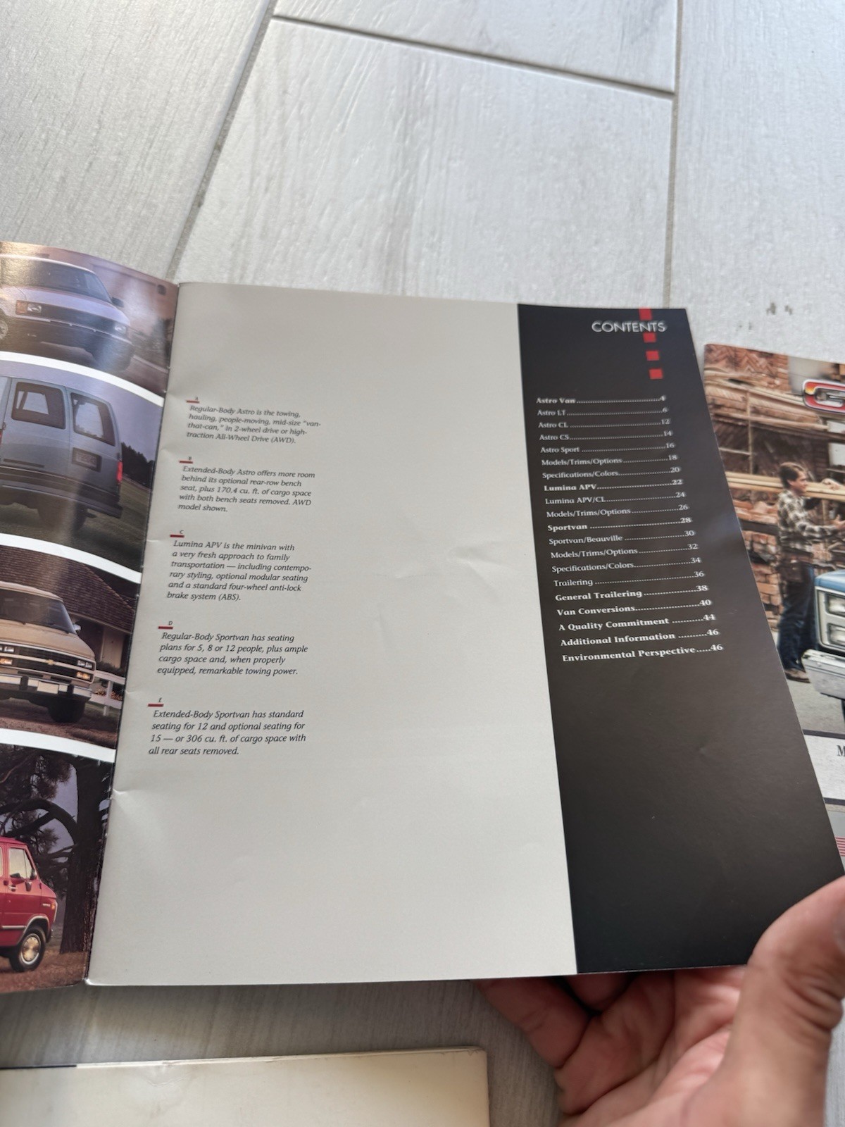 Vintage Car Brochures GMC Chevy Cadillac 1988–1992 Lot of 4