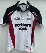 Kooga Newcastle Falcons 2005/06 Away Rugby Jersey Kids Large White Northern Rock