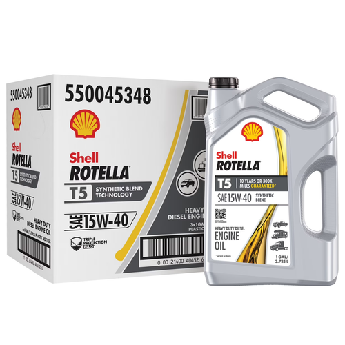(3 Pack) Shell Rotella T5 Synthetic Blend 15W-40 Diesel Engine Oil, 1 Gallon - Picture 1 of 7