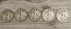 1934–1938 Walking Liberty Half Dollar Date Run – 5 Silver Coins – 1.81 Ounces
