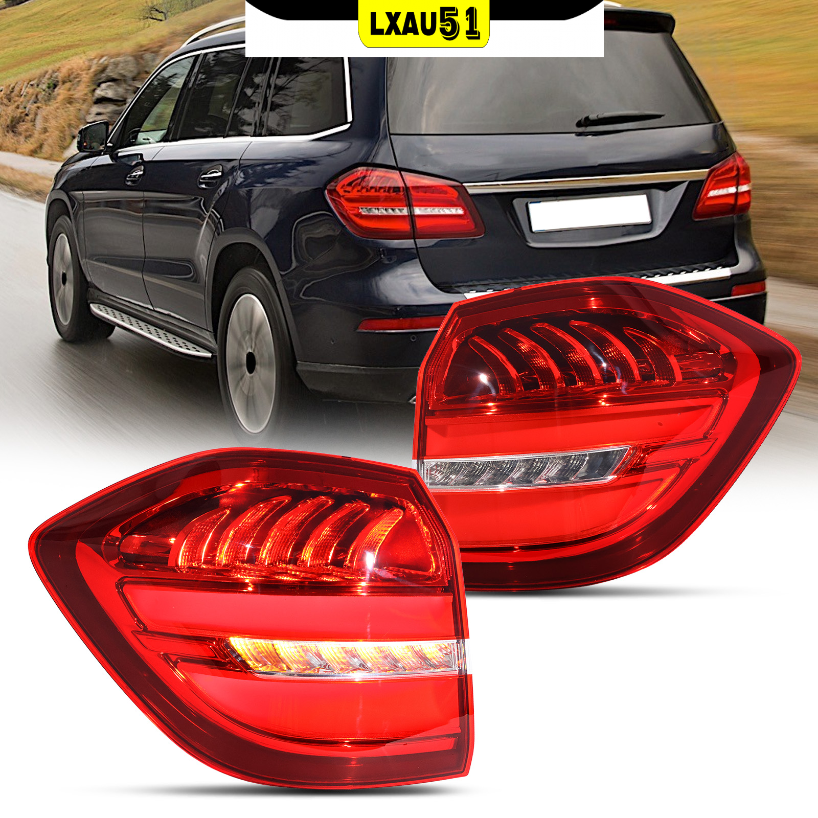 Pair Outer Tail Light For 2017-2019 Mercedes-Benz GLS450 GLS550 GLS63 AMG X166