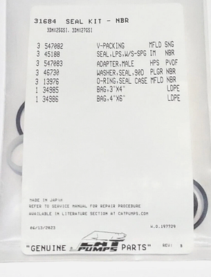 #ad 31684 SEAL KIT FOR CAT PUMP 3DNX SERIES PUMPS 3DNX25GSI 3DNX27GSI 3GXT30 $65.34