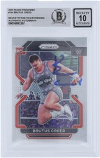 Brutus Creed WWE Autographed 2022 Panini Prizm #144 BAS Fanatics 10 Rookie Card