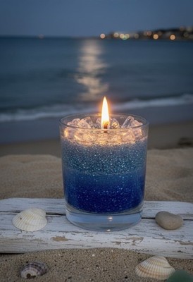Sea Inspired blue shining Gel Kerze: Bitte bestätigen Sie Ihren Duft nach der Bestellung