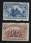 CKStamps: US Stamps Collection Scott#230 231 1c 2c Columbian Mint VLH OG