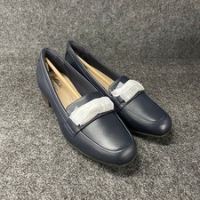 CLARKS Juliet Echo Loafers Women's Size 8 M Navy Leather 26184382