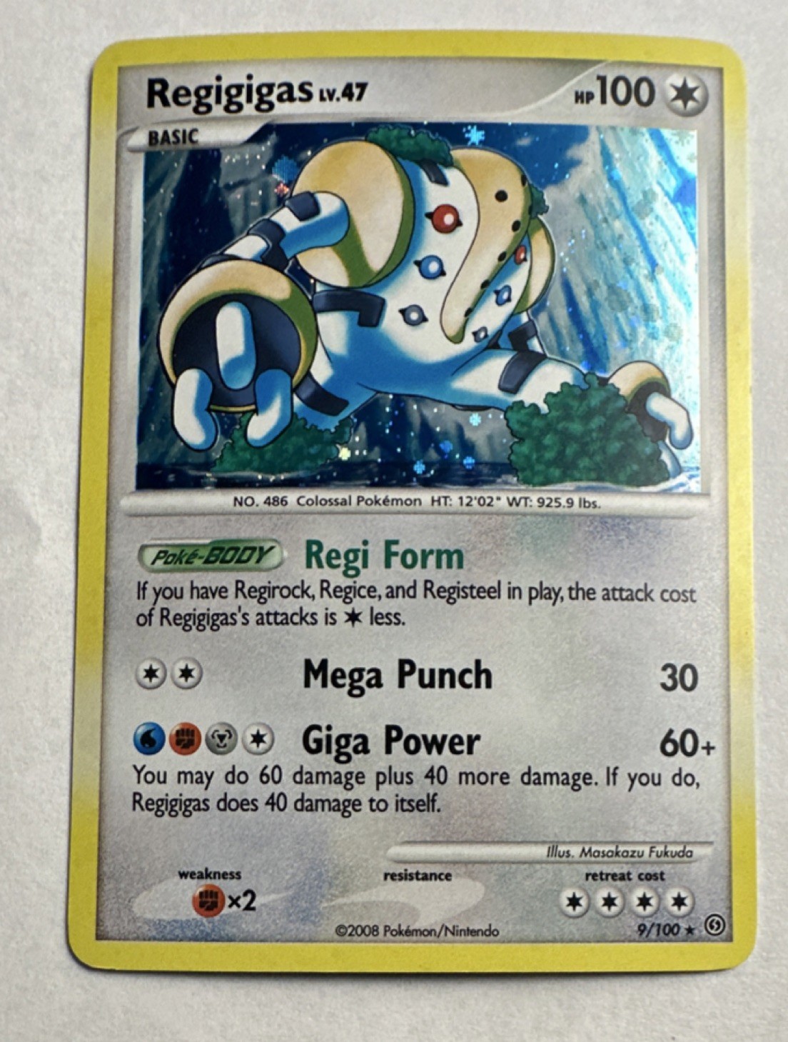 Regigigas 9/100 Stormfront Holo Rare Pokemon TCG 2008