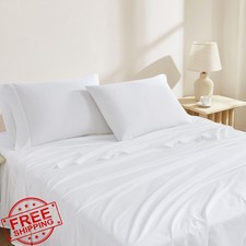 Linen Closet Organic Cotton Twin XL Sheet Set 3 Pcs Arctic White
