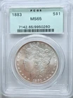 1883 Morgan Silver Dollar PCGS Graded MS65