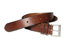 Vintage Structure Italian Leather Belt Brown Black Men's Size 34