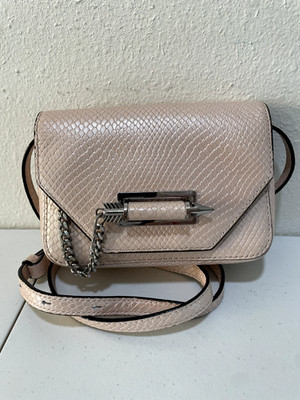 Mackage Pink Embossed Leather Small Mini Crossbody Belt Bag