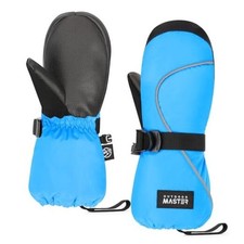 Kids Ski Mittens, Ski Winter Waterproof Thermal Snow M 7-9 Years Sky Blue