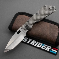 NEW! Strider Knives SMF DGG Ti/Ti, 4" S35VN Tanto Blade, Full Titanium Handles