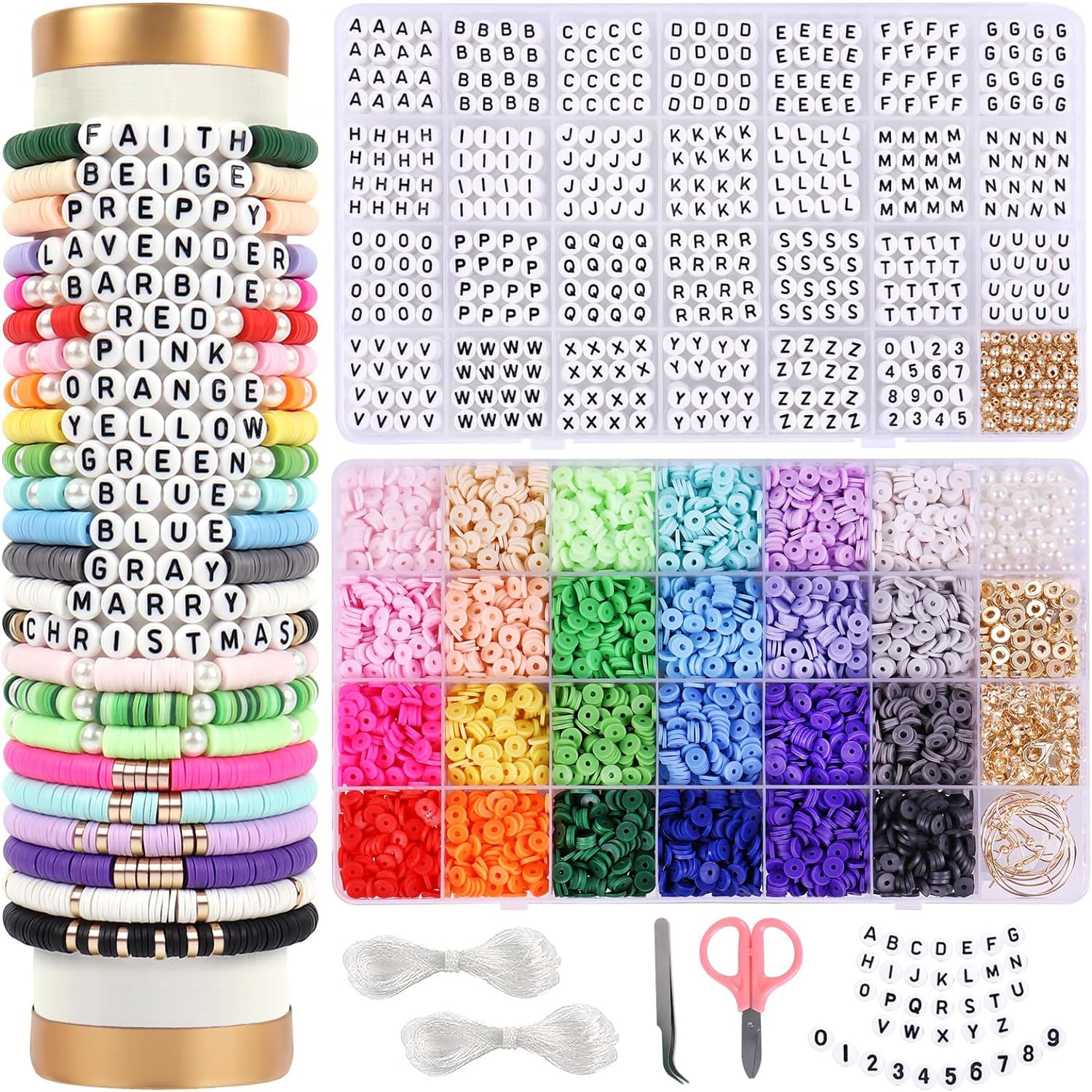 6000 PCS Clay & Alphabet Letter Beads for Friendship Bracelet Making
