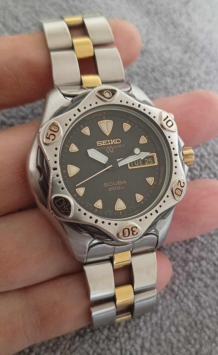 NICE SEIKO AUTO QUARTZ KINETIC 5M23-7A00 STARFISH SCUBA 200M. GENT