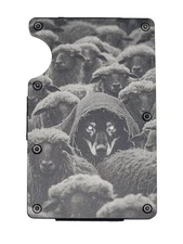 Engraved In USA, Wolf Hiding Amongst Sheep Slim Wallet RFID Blocking, Sheep Dog