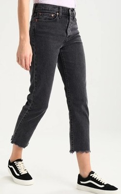 Levis 7/8 JEANS Größe XS Wedgie Straight Sommer Damenhose 27 Inch schwarz / grau