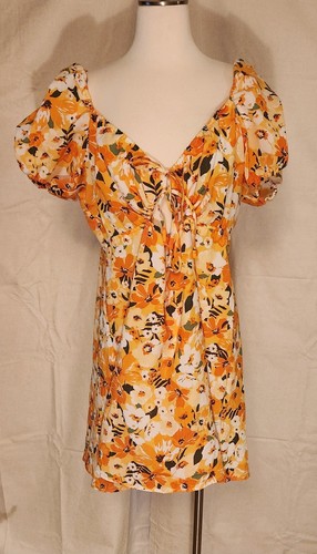 Divided H&M Mini Dress, Yellow & Orange Floral, XL - 第 1/6 張圖片