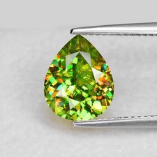 6.20 Ct+ Natural Full Fire Sphene Titanite Pear Cut Certified Loose Gemstone