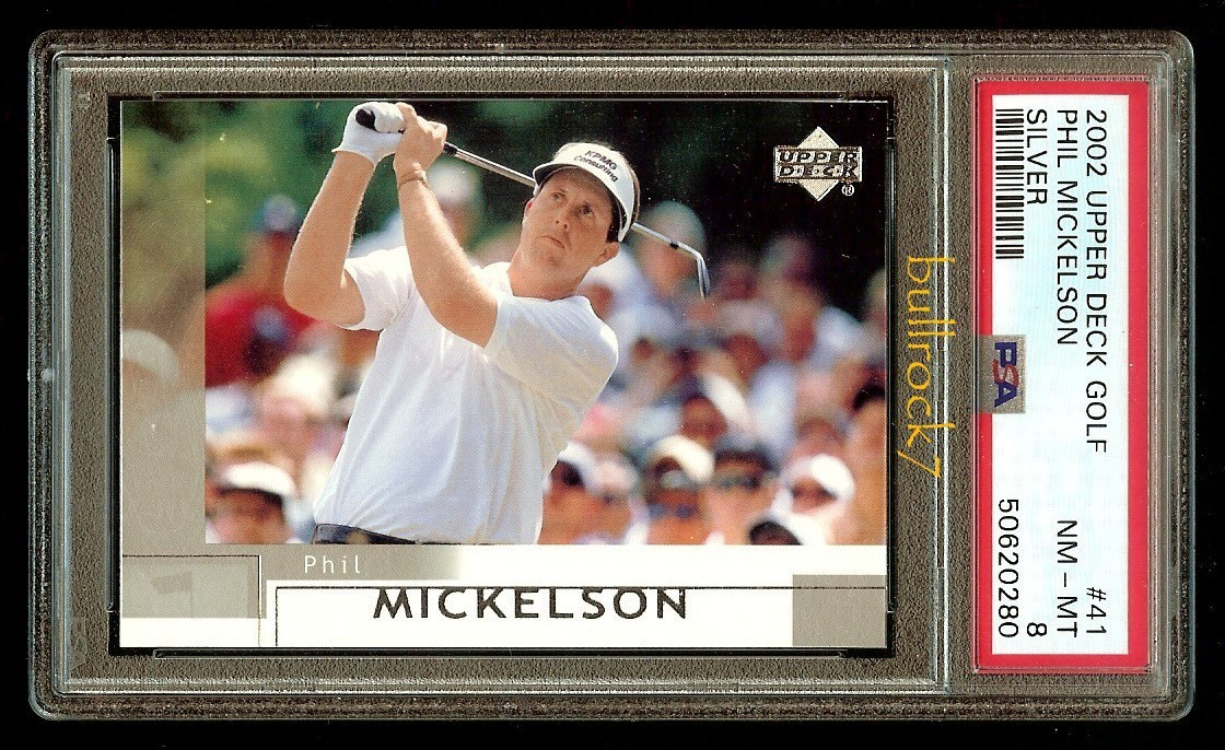 Phil Mickelson 2002 Upper Deck Golf RC Rookie Card SILVER  #41 PSA 8 *2751