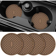 Silicone Car Cup Coasters 4 Pack Non Slip Recessed Drink Coasters for Car