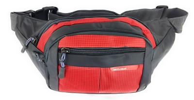 Maxx Gear Unisex Adult 4-Pocket Colorful Bum Bag Waist Fanny Pack - Red