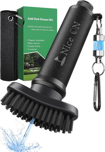 Magnetic Golf Club Cleaner Brush with Towel, Water Golf Club Brush Groove Cleane