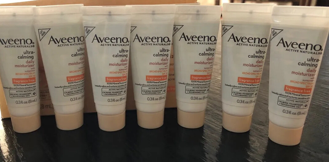 Aveeno Ultra Calming Daily Moisturizer SPF 30 Travel Size Lot Of 7