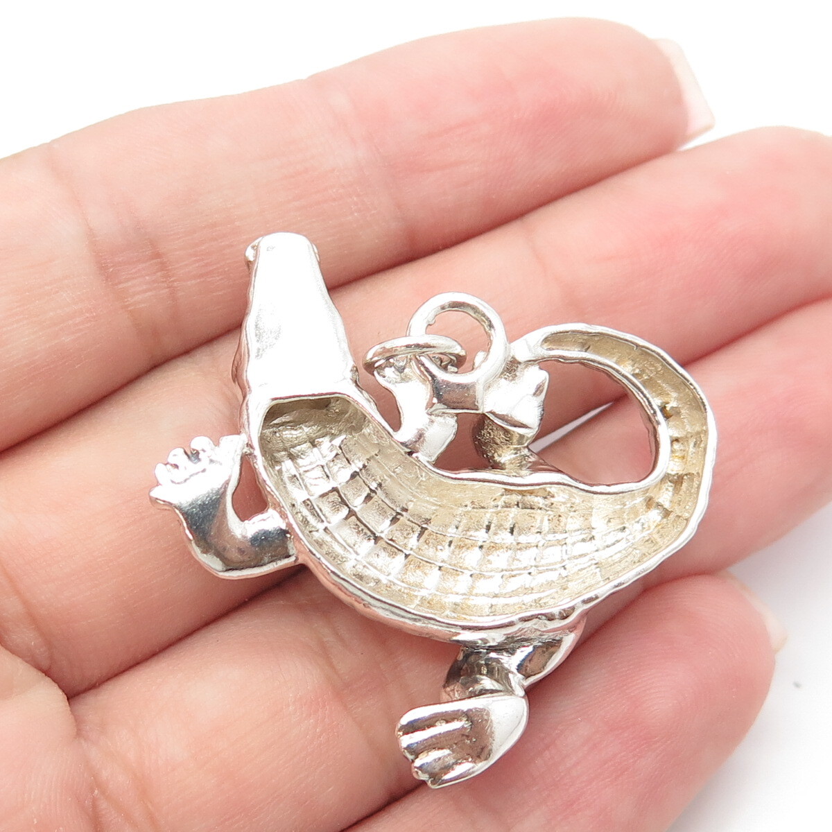 925 Sterling Silver Vintage Crocodile Pendant | eBay