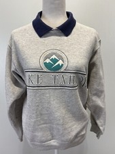 Vtg Hanes Lake Tahoe Collared Sweatshirt Sz Medium Women  s Made USA 90s