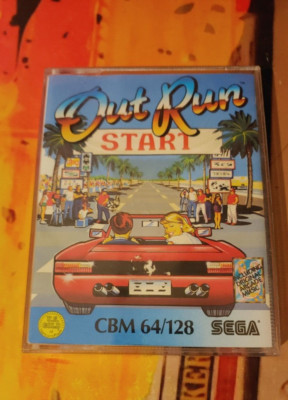 Out Run (US Gold 1987) Commodore 64 (Box, Tape,) works 8-bit classic