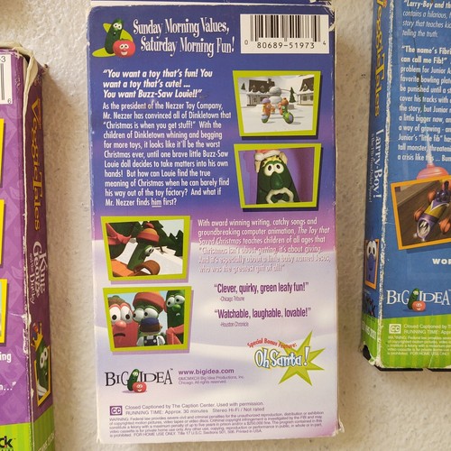 Veggie Tales 5 VHS Lot King George Larry Boy Dave Giant Pickle Madame Blueberry - Picture 6 of 15
