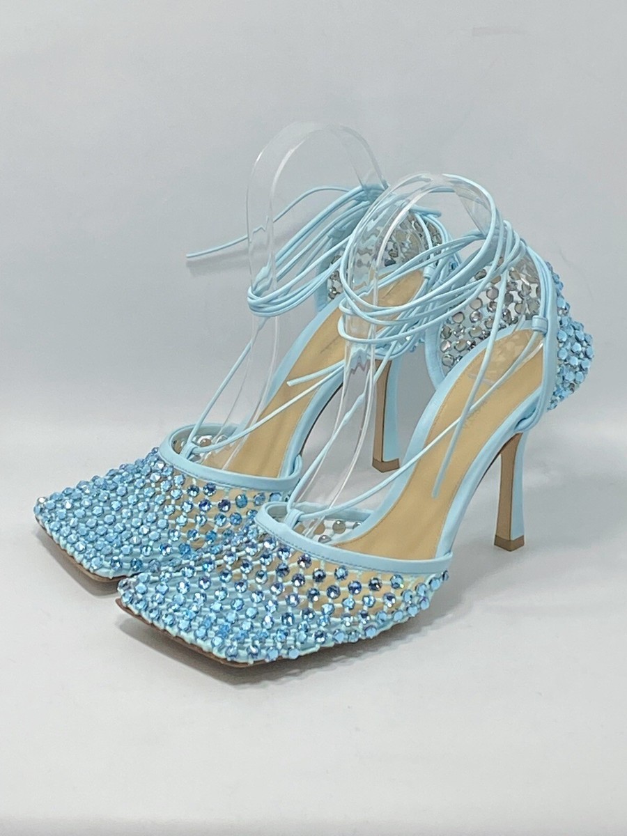 Bottega Veneta Stretch Embellished Ankle Strap High Heel