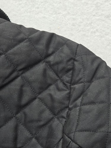 Chaps Women Jacket Large Black Quilted Collared Pockets Stitching Buttons - Picture 15 of 16