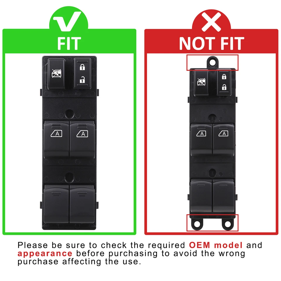 Power Window Switch Control Button for 2007-2012 Nissan Altima 25401-ZN50C 2AUTO Foto 2 de 4