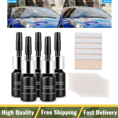 5PCS Auto Glass Nano Repair Fluid 5-Pack Car Windshield Resin Crack Tool Kit Set
