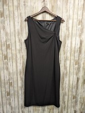 David Meister Black Cocktail Sheath Dress Sz 4 Little Black Dress Draped Neck 