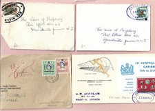 JAMAICA - 4 COVERS WITH DOUBLE OVAL POSTMARKS - 1962 TO 1970