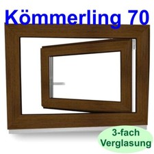 Kunststofffenster Nussbaum Kellerfenster Kömmerling Fenster 3fach Verglasung