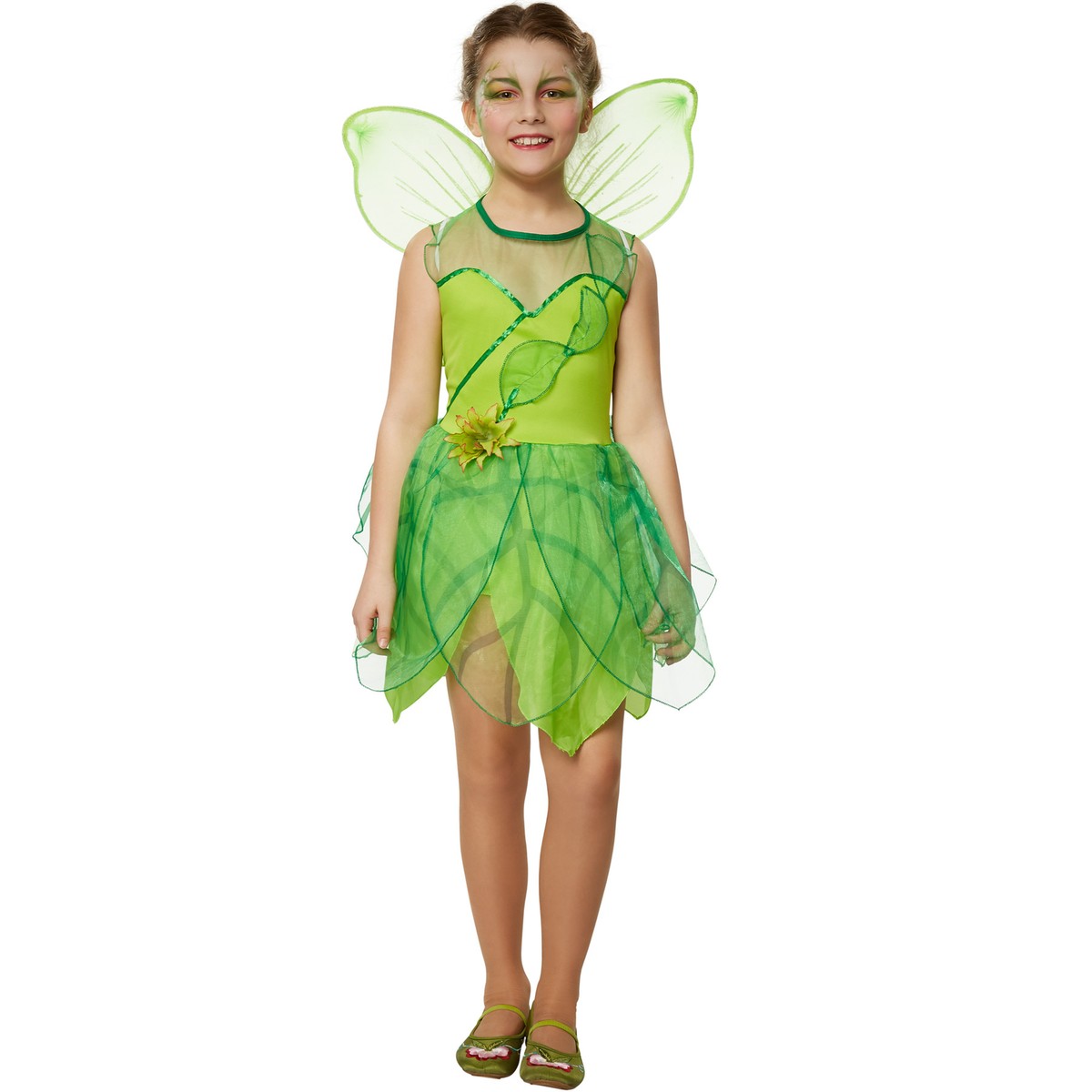 Girls Forest Princess Costume Leaf Fairy Woodland Nymph Tinkerbell Fancy  Dress