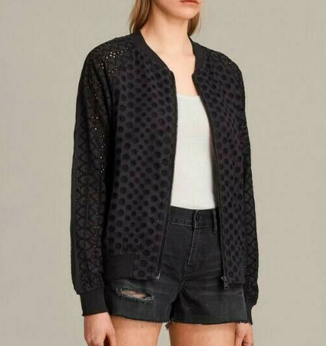 All Saints. Cyndi lightweight black bomber jacket. XS. BNWT. RRP £198.