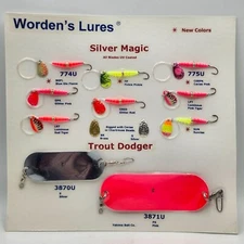 Yakima Bait Co Wordens Lures Silver Magic Trout Dodger Fishing Lure Display a