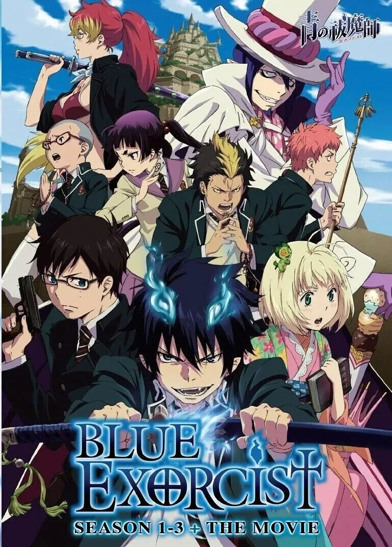 Blue Exorcist Season 1-3 + The Movie Anime DVD [English Dub