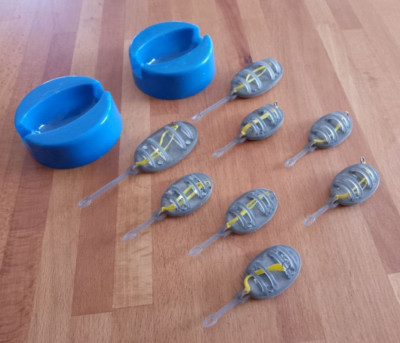 Neu 8 x Inline Method Feeder und 2 x Formen zum Karpfenangeln 8 + 2 Formen