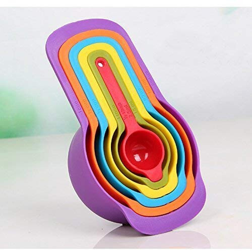 RSINC 6 Pcs Measuring Baking Spoons Cups Kitchen Tools Teaspoon Rainbow Colors - Picture 1 of 3
