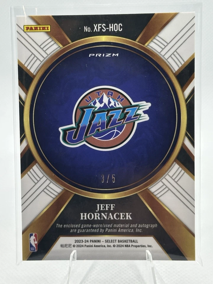 2023-24 Select  Jeff Hornacek  XFactor Game Worn Patch Auto Green  /5 Utah Jazz - Image 2 of 4