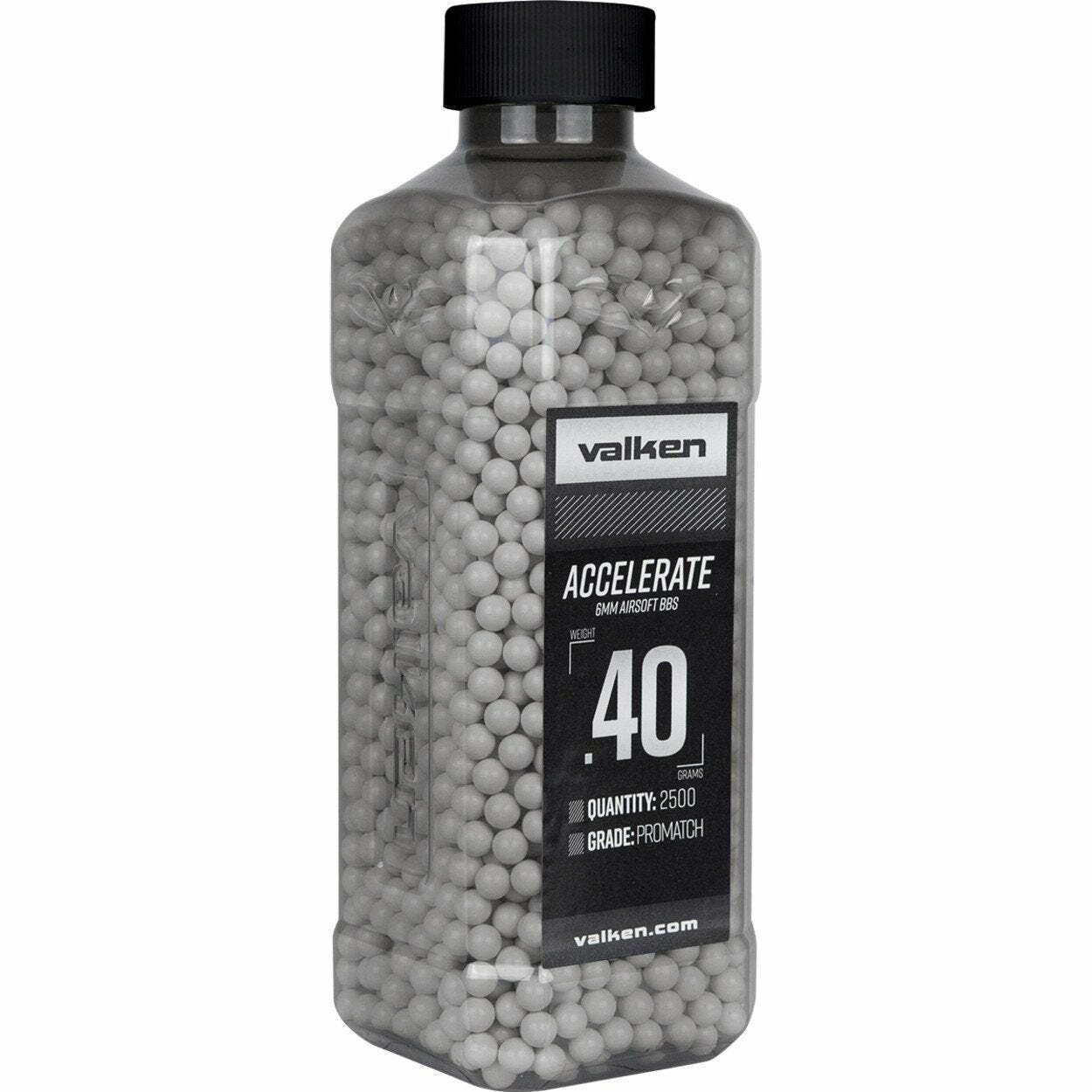 Valken ACCELERATE Tactical 0.40 White Airsoft BBs 2500 Count