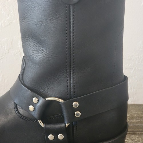 GEAR BOX Boots Mens Size 11D Black Leather Harness Biker Motorcycle 9115 Sq Toe - Picture 19 of 24