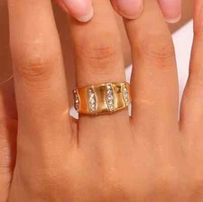 Crystal Statement Ring, Dome Ring, Stacking ring, engagement ring, promise ring